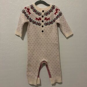 Hanna Anderson Christmas Sweater Romper 18-24 m